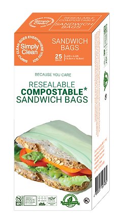 Compostable Resealable Sandwich Bags