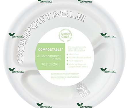 BB17/Simply Clean 10-inch 3 compartment plate