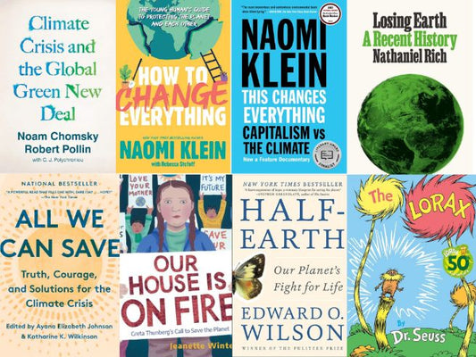 Climate change book covers