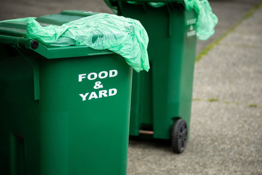 A green bin for food and yard waste