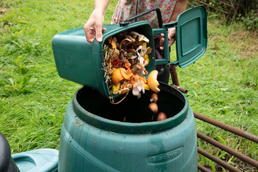 veggie scraps tossed into compost