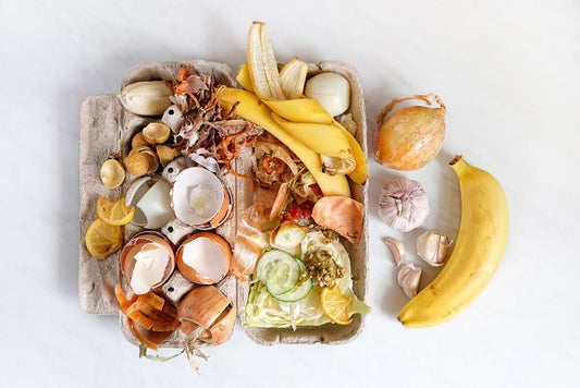 kitchen waste material on a counter