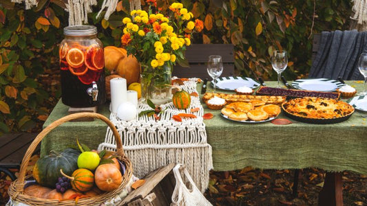 A sustainable thanksgiving table spread