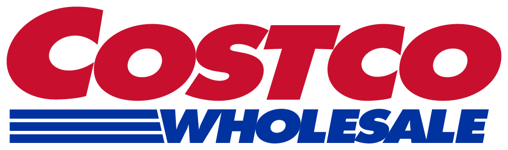 Costco Wholesale logo with red and blue text